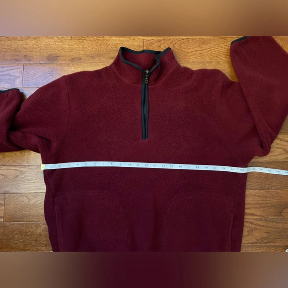 Vintage Women’s Woolrich 1/4 Zip Pullover Thick Fleece Maroon Made in USA Sz M - Picture 7 of 8